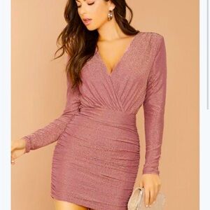 Dee dee deedee cocktail homecoming event dress bodycon ruching stretch sparkle
